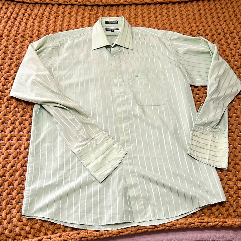 Men’s Stacy Adam’s green button-down dress shirt XL